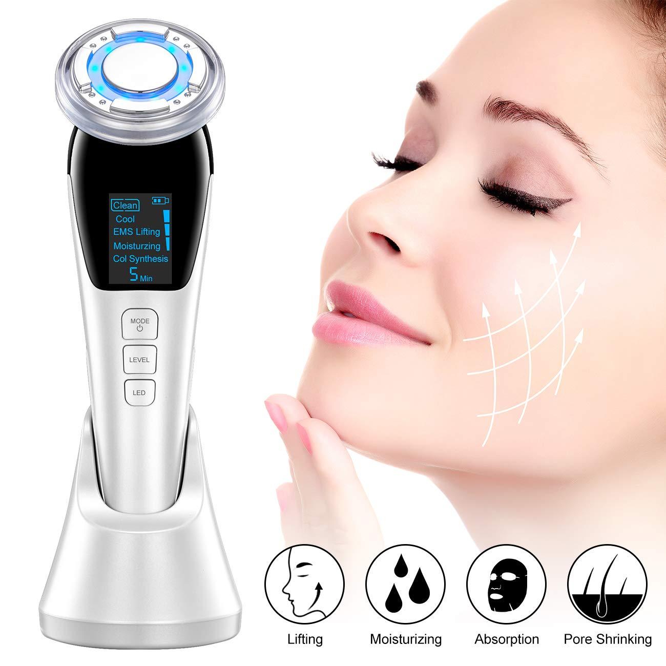 Ultrasonic LED Photon Vibration Light Therapy Massage Apparatus Micro-current Beauty Apparatus - Beauty Lifts Her