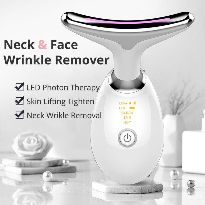 EMS Thermal Neck Lifting And Tighten Massager Electric Microcurrent Wrinkle Remover LED Photon Face Beauty Device For Woman - Beauty Lifts Her