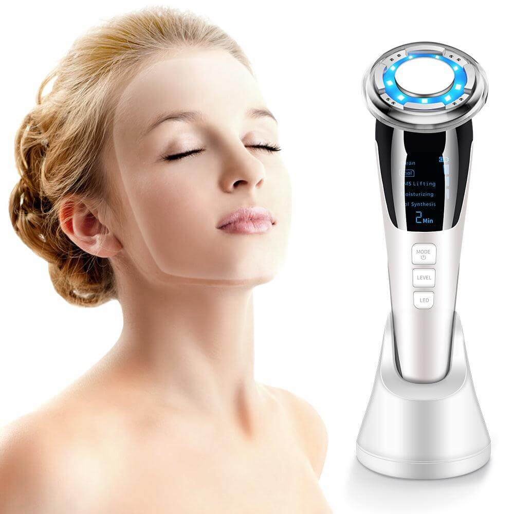 Ultrasonic LED Photon Vibration Light Therapy Massage Apparatus Micro-current Beauty Apparatus - Beauty Lifts Her