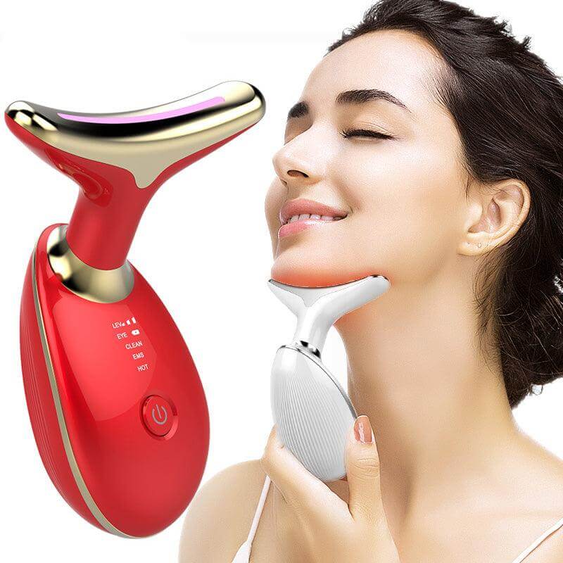 EMS Thermal Neck Lifting And Tighten Massager Electric Microcurrent Wrinkle Remover LED Photon Face Beauty Device For Woman - Beauty Lifts Her